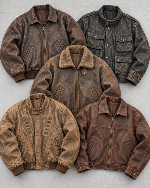 Bala de chaquetas bomber de cuero vintage (imagen orientativa)